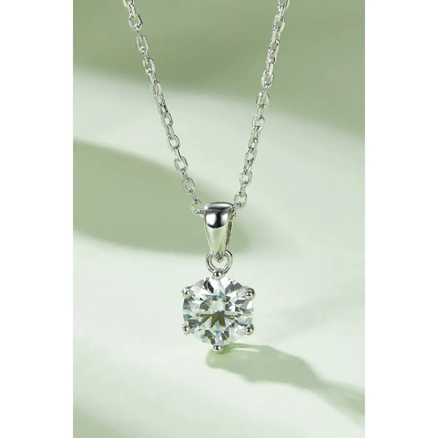 1 Carat Moissanite 925 Sterling Silver Necklace