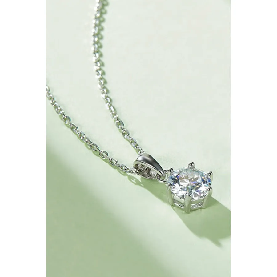 1 Carat Moissanite 925 Sterling Silver Necklace