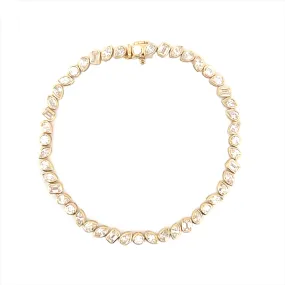 14K Gold Multi Shape Bezel Diamond Tennis Bracelet