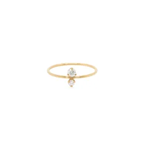 14k prong diamond stacked ring