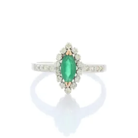 14K White Gold Emerald Ring