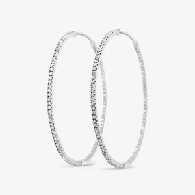 2 Whisper Thin 1.65CT Hoop Earrings