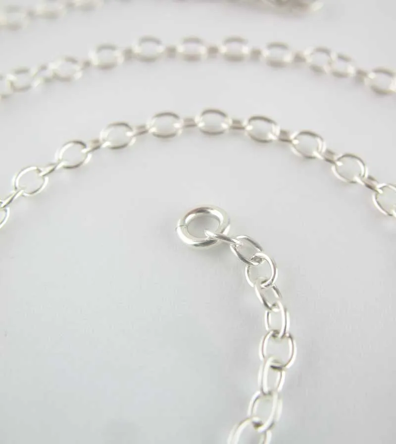 2.3 mm Simple Cable Chain, Unplated Sterling Silver