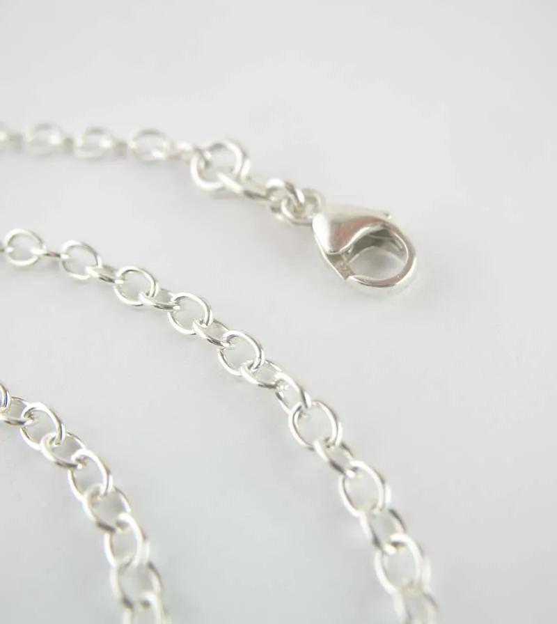 2.3 mm Simple Cable Chain, Unplated Sterling Silver