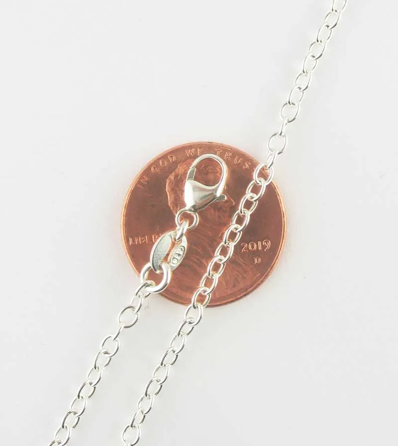 2.3 mm Simple Cable Chain, Unplated Sterling Silver