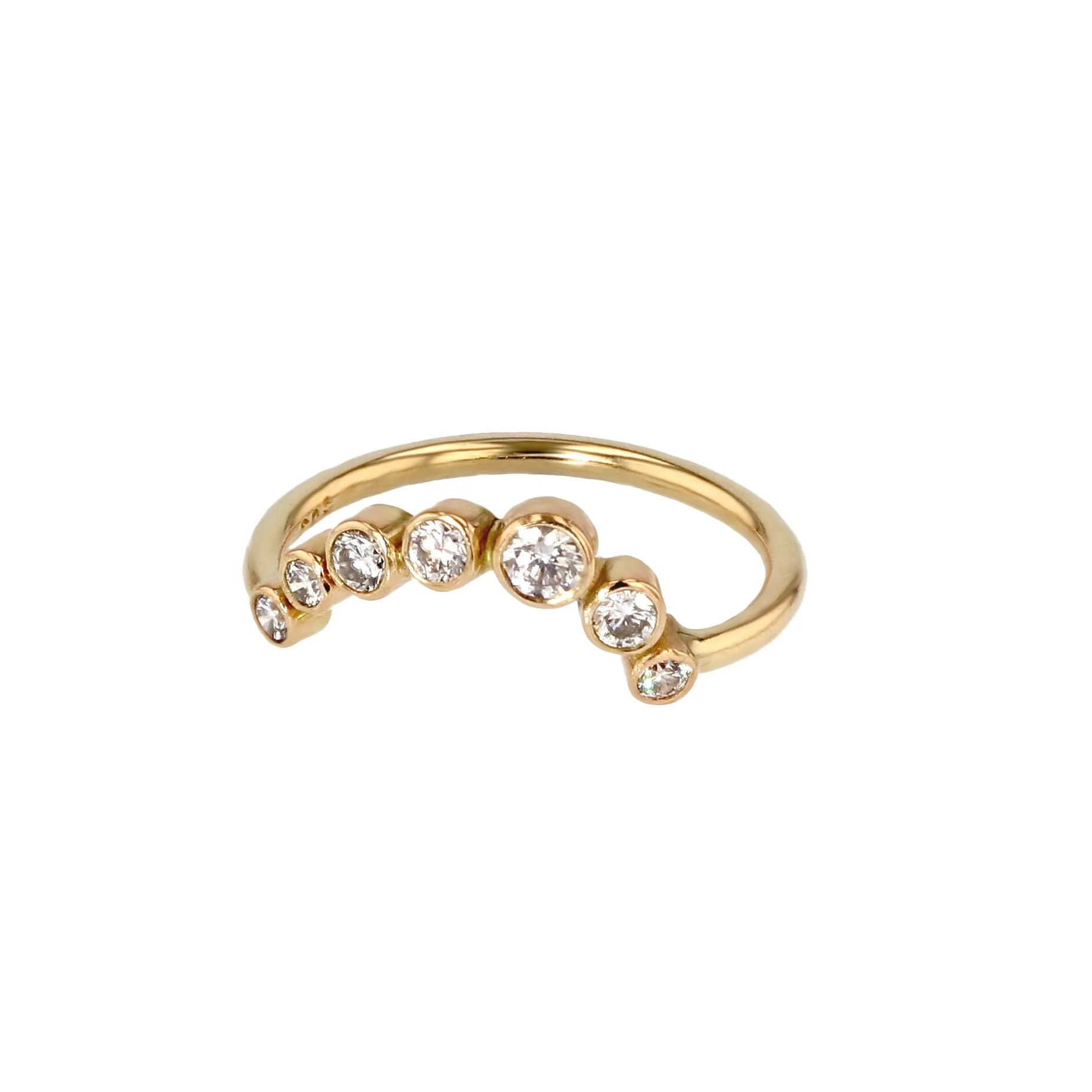 7 Stone 14K or 18K Gold Ring w. Diamonds