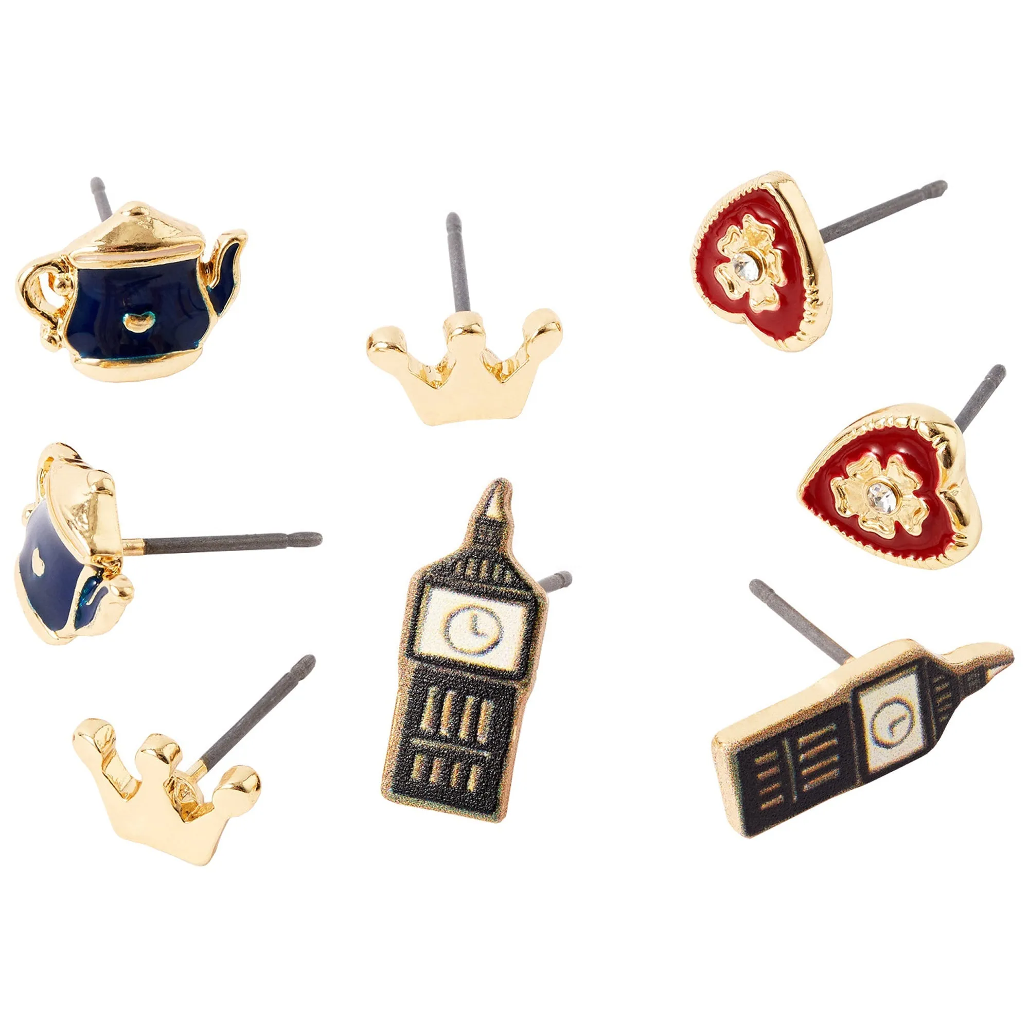 Accessorize London Women's London Stud Earrings 10 Pack