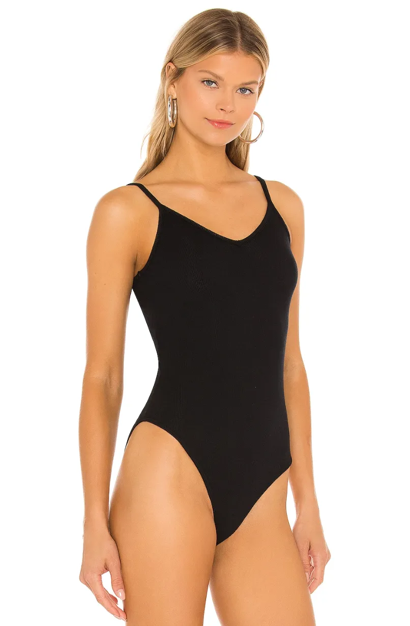 AGOLDE Spaghetti Strap Bodysuit - Black