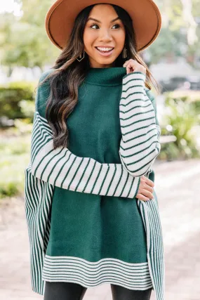 All In Hunter Green Striped Tunic