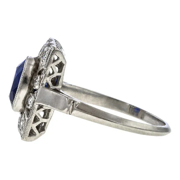 Art Deco Sapphire & Diamond Ring