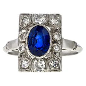 Art Deco Sapphire & Diamond Ring