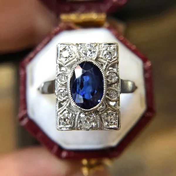 Art Deco Sapphire & Diamond Ring