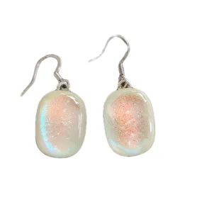 Artisan Glass drop earring White shimmer