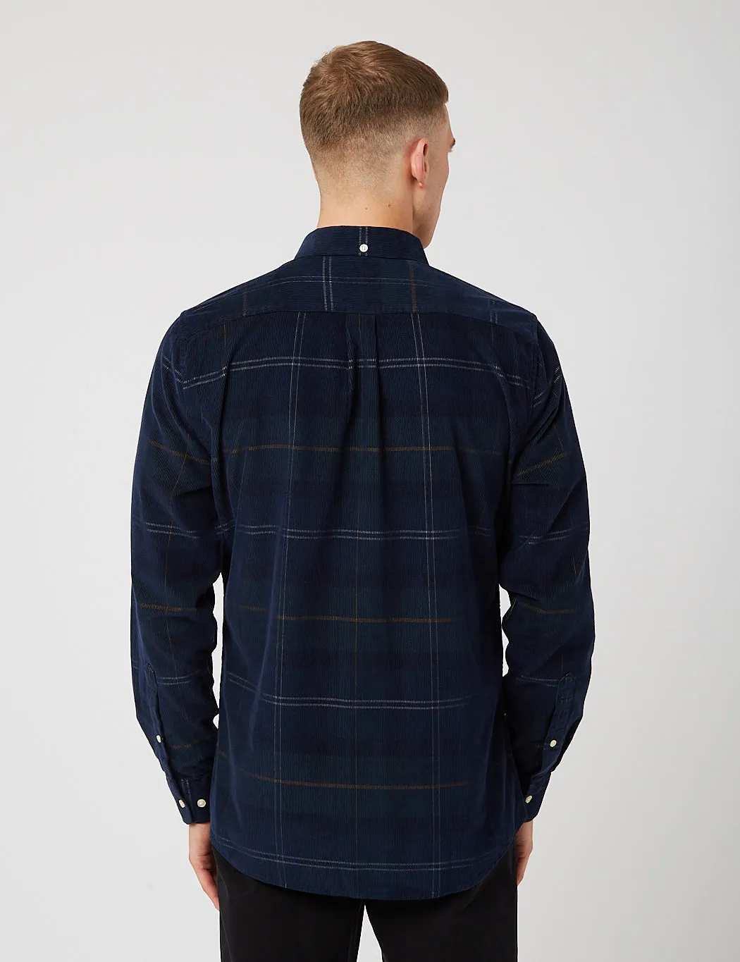 Barbour Blair Tailored Shirt (Cord) - Seaweed Tartan Blue