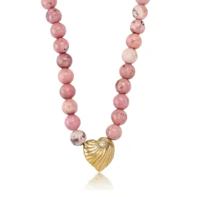 Beaded Heart Shell Necklace