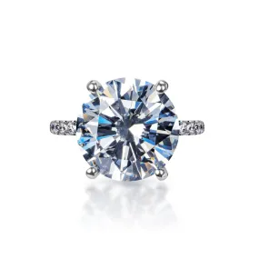 Callie 7 Carat E VVS1 Round Brilliant Diamond Engagement Ring in 18k White Gold. GIA Certified