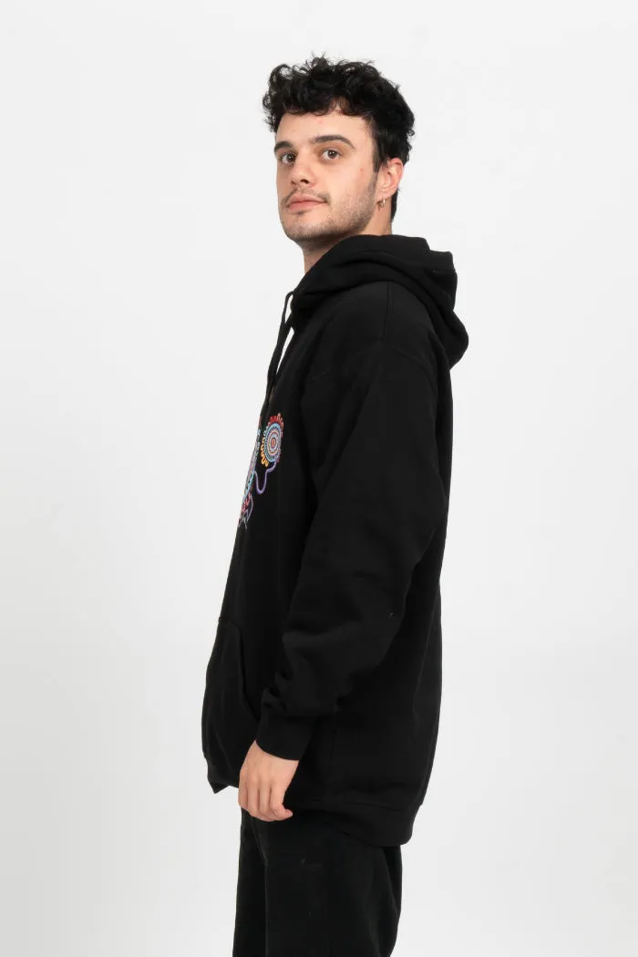 Celebration Black Cotton Blend Unisex Hoodie