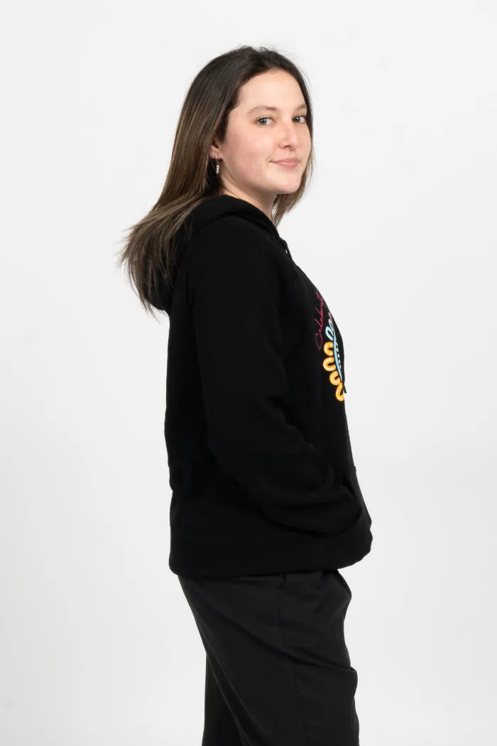 Celebration Black Cotton Blend Women's Hoodie