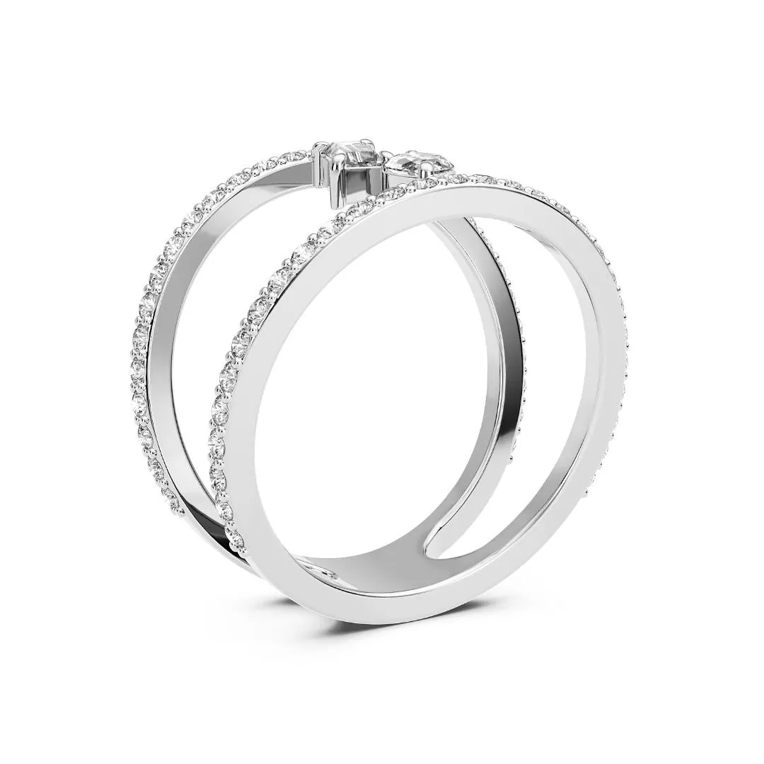 Chorost & Co. Private Collection 14K White Gold 0.75ct Multi Stone Diamond Duo Ring