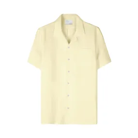 Colorful Linen Short Shirt Soft Yellow