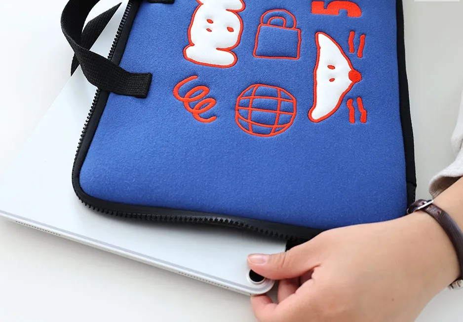 Cute Animal Characters 13 Laptop Sleeves Pouches Square Cases Covers Purses Handbags Briefcases Soft Protections Top Handle