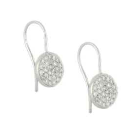 Doves 18k White Gold Diamond Disc Earrings