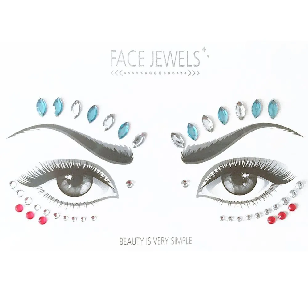 Face Jewels Tribal Face Bindi Sticker Sets 16 Different Styles Faceted Marquis Teardrop Iridescent Clear Colored Gold Diamond Shaped Accent Your Eyes Check Them Out!