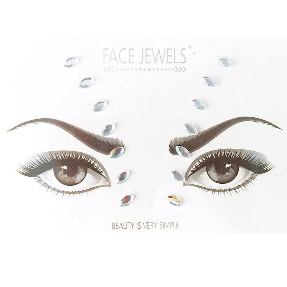 Face Jewels Tribal Face Bindi Sticker Sets 16 Different Styles Faceted Marquis Teardrop Iridescent Clear Colored Gold Diamond Shaped Accent Your Eyes Check Them Out!