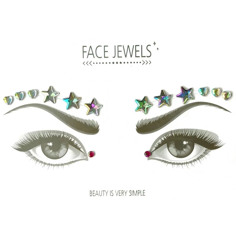 Face Jewels Tribal Face Bindi Sticker Sets 16 Different Styles Faceted Marquis Teardrop Iridescent Clear Colored Gold Diamond Shaped Accent Your Eyes Check Them Out!