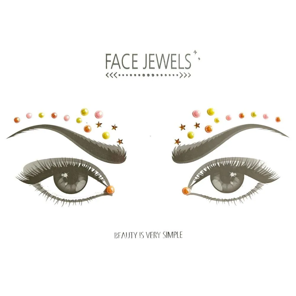 Face Jewels Tribal Face Bindi Sticker Sets 16 Different Styles Faceted Marquis Teardrop Iridescent Clear Colored Gold Diamond Shaped Accent Your Eyes Check Them Out!