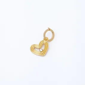 Groovy Large Diamond Heart Charm