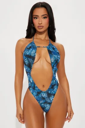 Jocelyn 1 Piece Swimsuit - Black/Blue