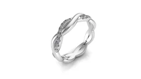 Kylie Half Diamond Closed Twist Eternity Diamond Band 0.44 ct tw Round-cut 14K Gold BAN075