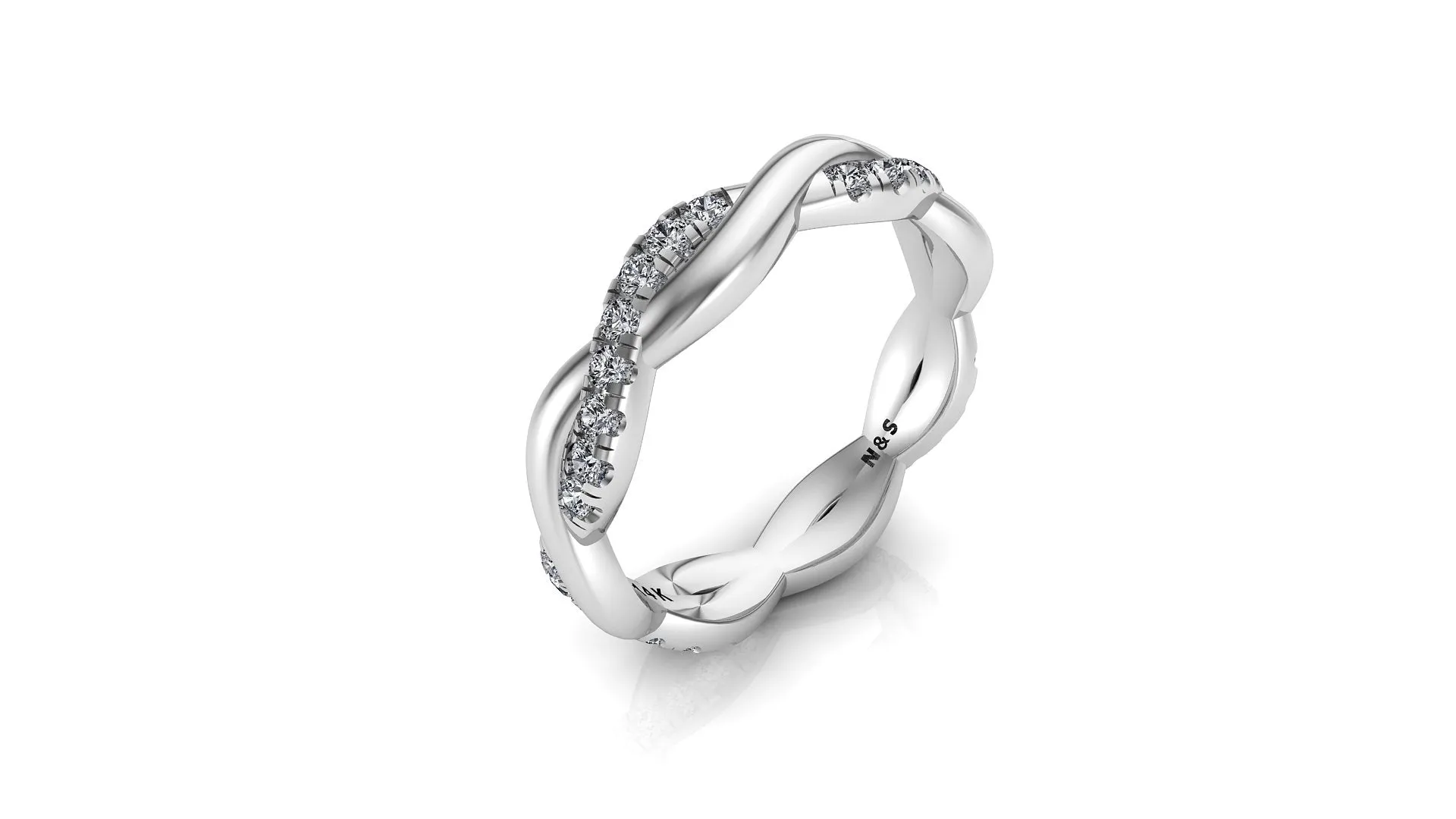 Kylie Half Diamond Closed Twist Eternity Diamond Band 0.44 ct tw Round-cut 14K Gold BAN075