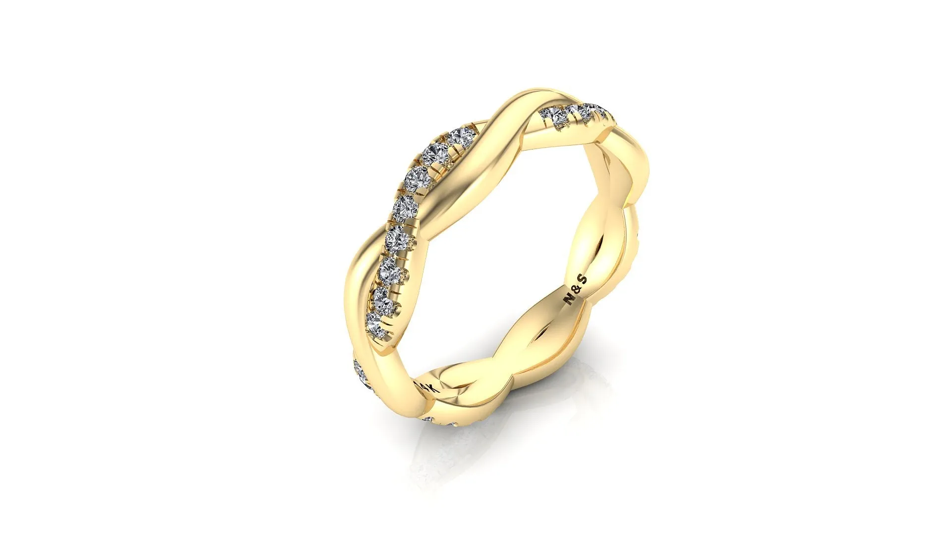 Kylie Half Diamond Closed Twist Eternity Diamond Band 0.44 ct tw Round-cut 14K Gold BAN075