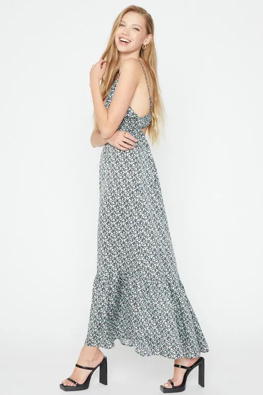 Late To The Party Printed Satin Maxi Dress