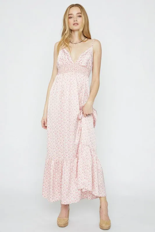 Late To The Party Printed Satin Maxi Dress