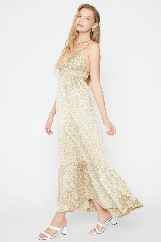 Late To The Party Printed Satin Maxi Dress