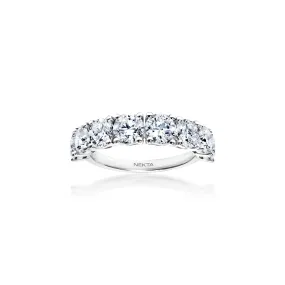 Leticia 3 Carat Round Brilliant Diamond Half Eternity Band in 14k White Gold