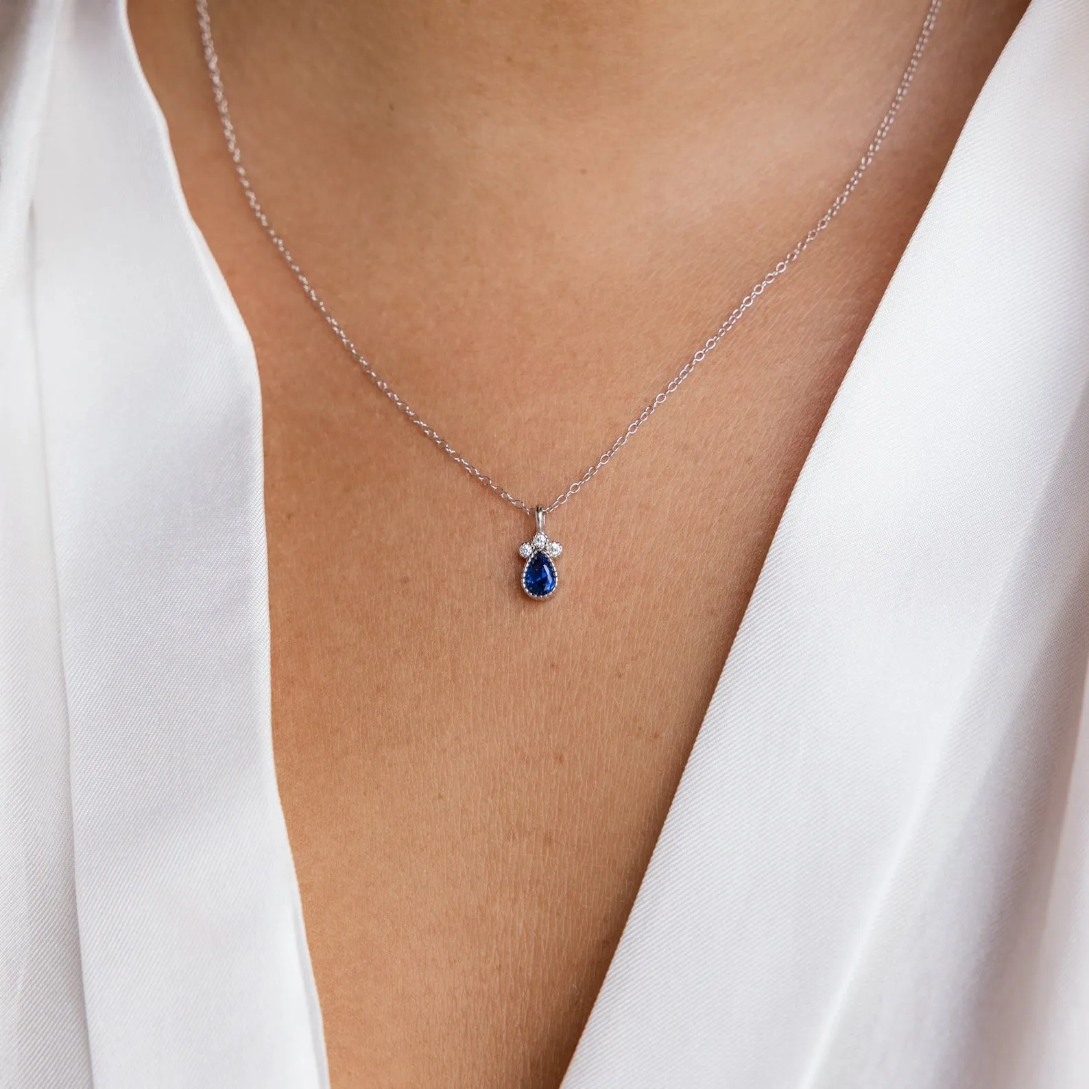 Lorelei Sapphire Teardrop Necklace