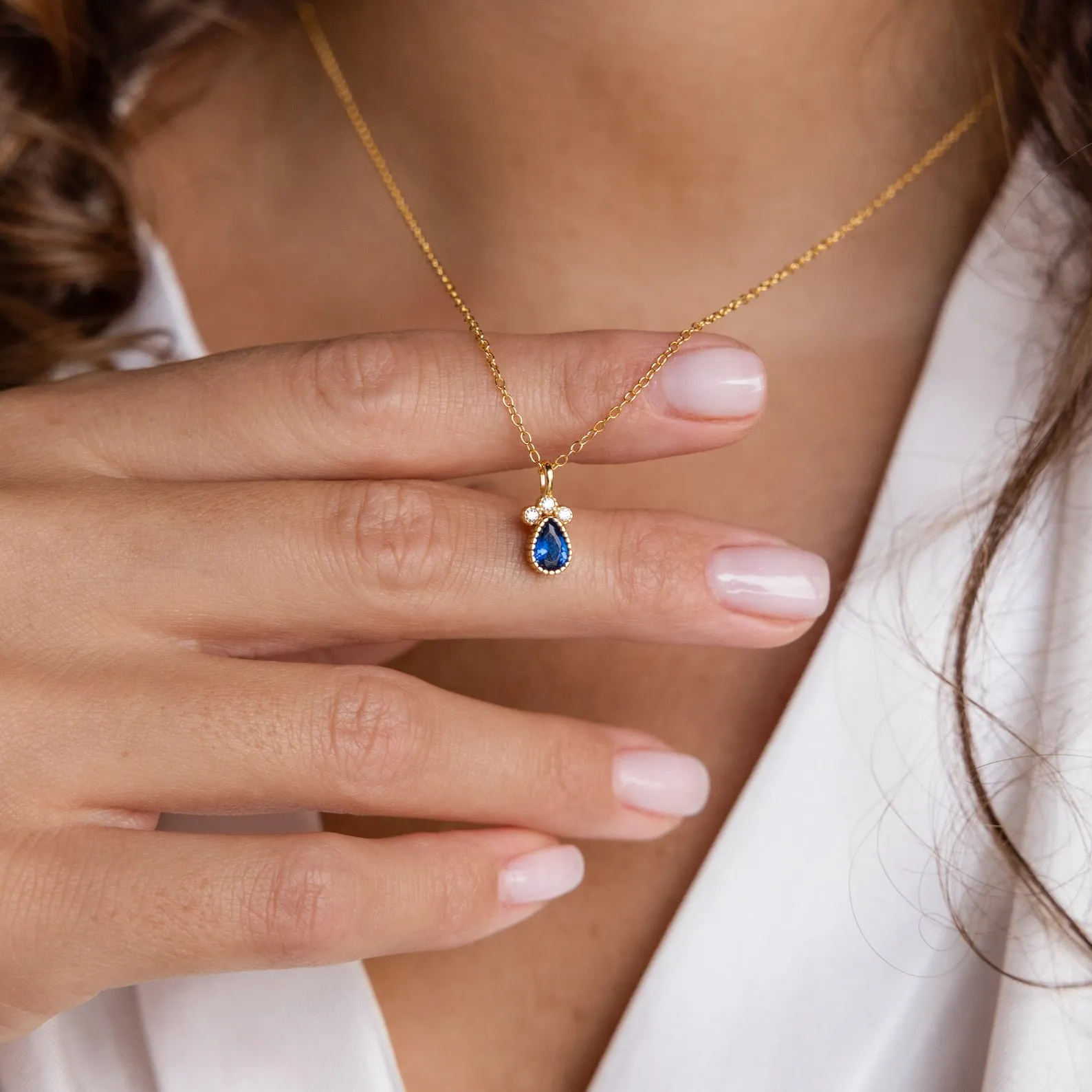 Lorelei Sapphire Teardrop Necklace