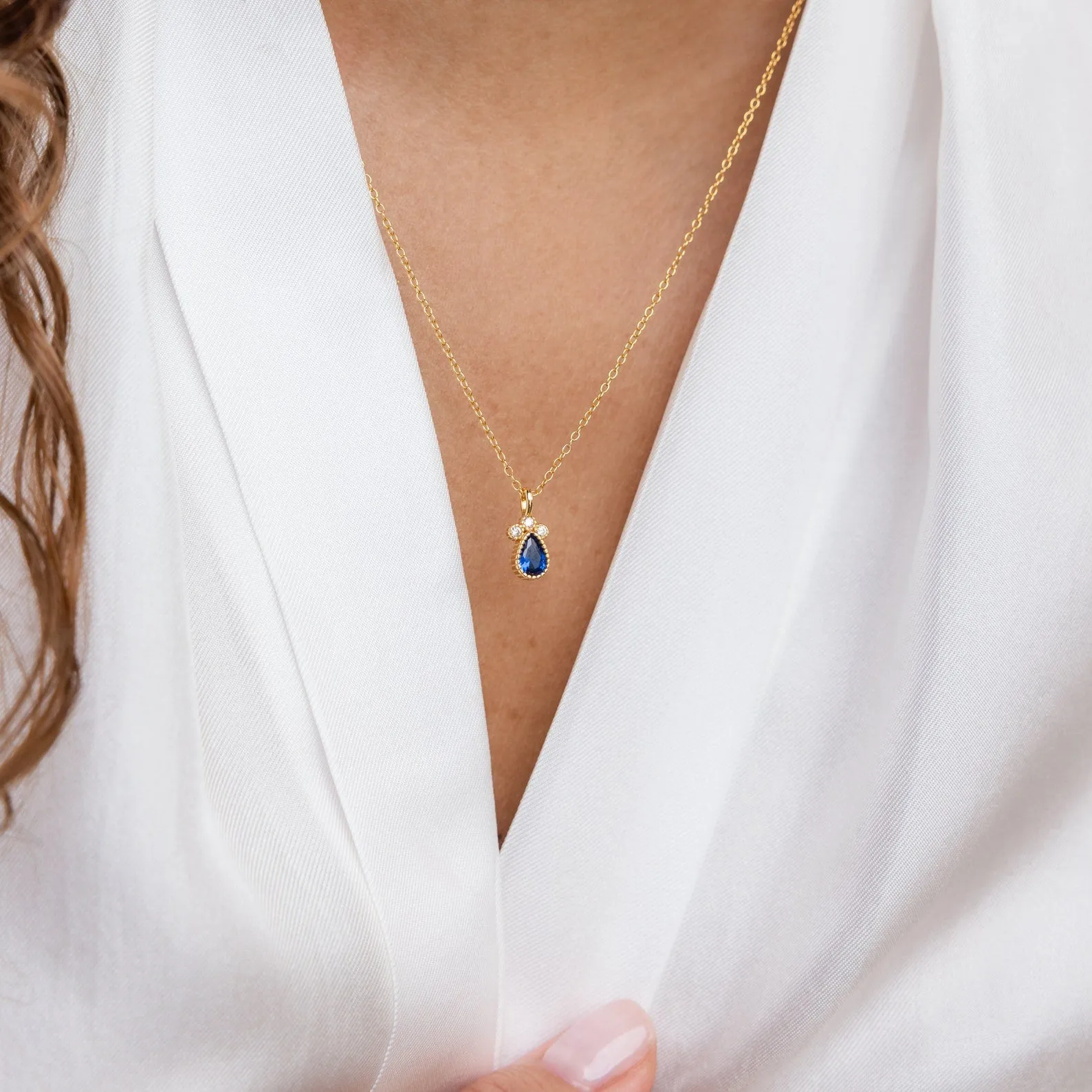 Lorelei Sapphire Teardrop Necklace