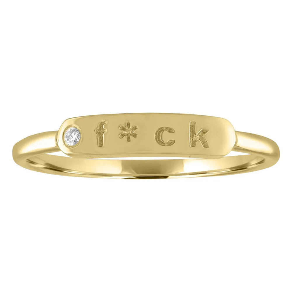 My Story 14k Gold F*ck Skinny Signet Ring