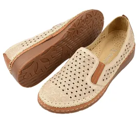 Pantofi casual, dama, ANNA VIOTTI, D27-04163 bej, piele naturala