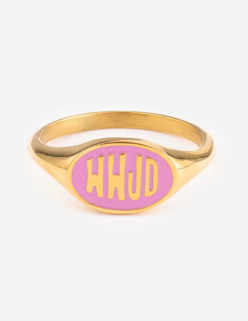 Pink Enamel WWJD Ring