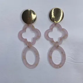 Pink Hibiscus Acrylic Earrings