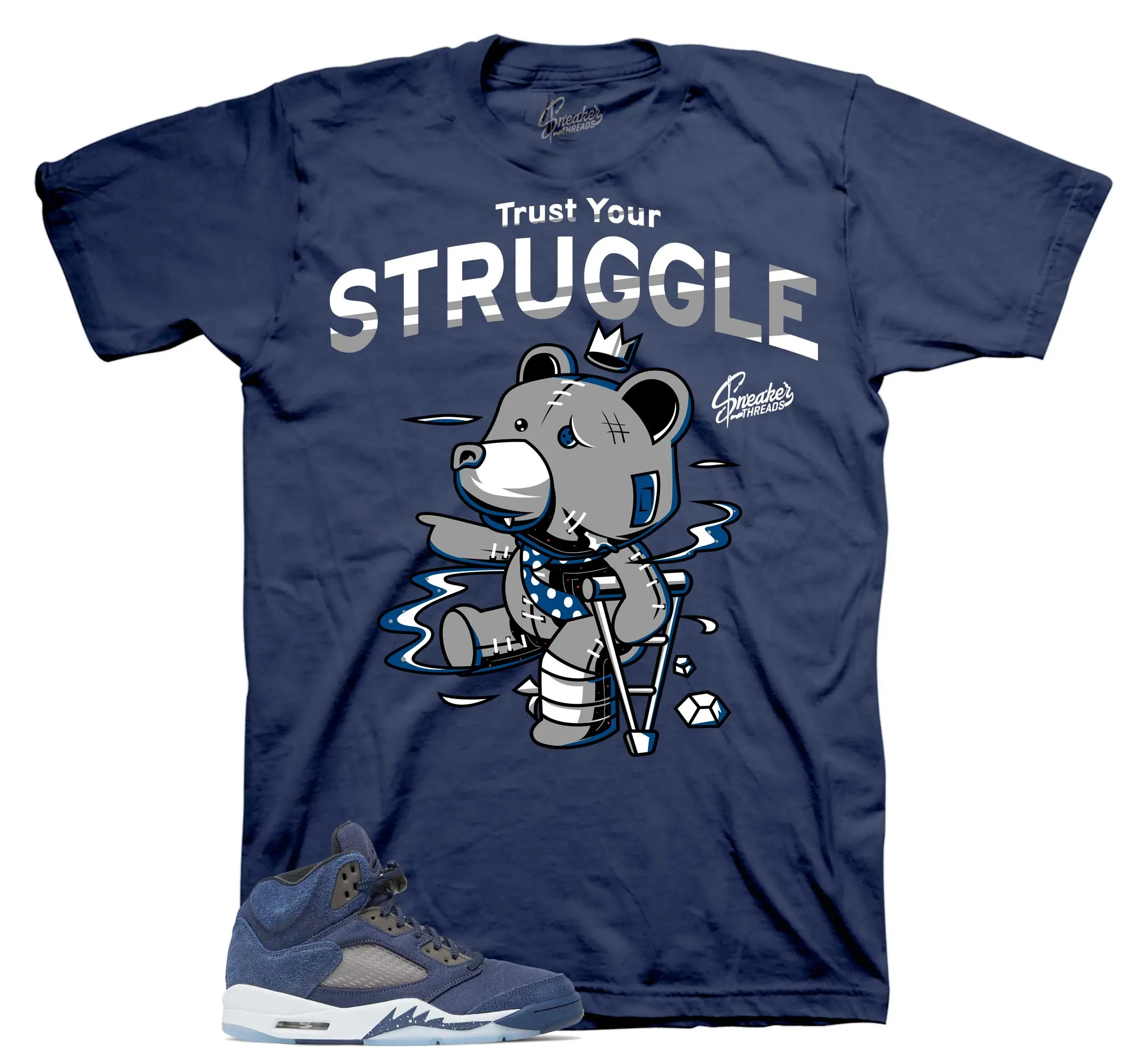 Retro 5 Midnight Navy Trust Your Struggle Shirt