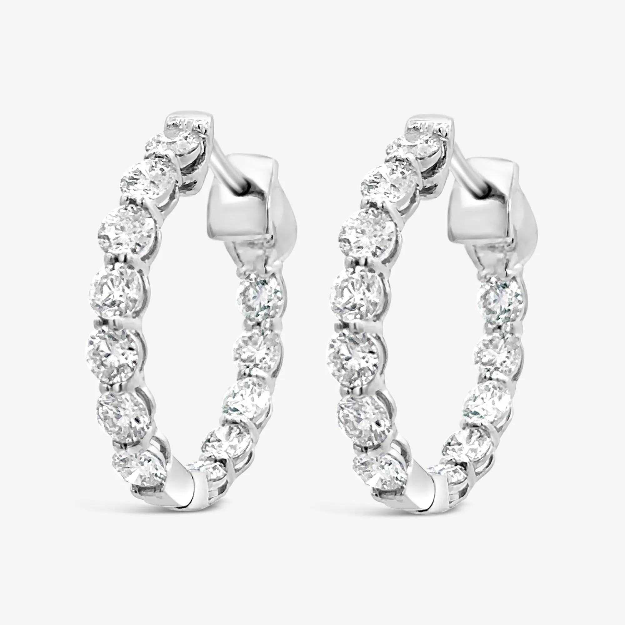 Round 1 Eternity 3.95CT Hoop Earrings