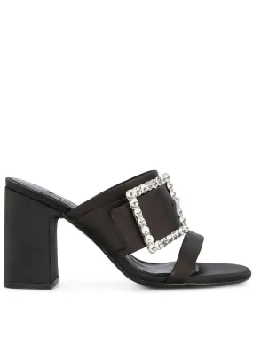 Senso Women's Milla Satin Block Heel Sandal - BLACK