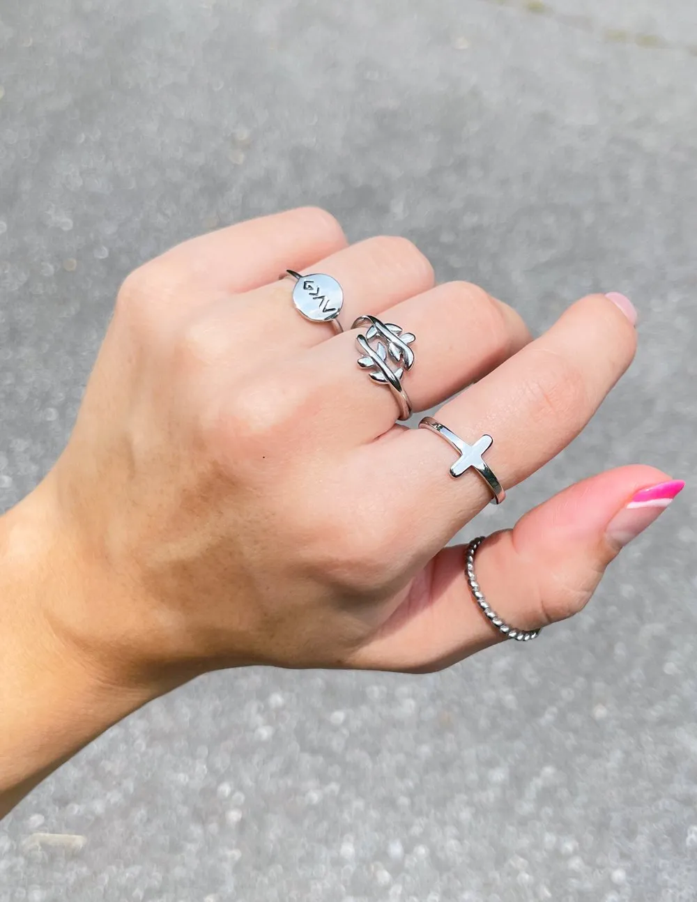 Silver Highs and Lows Circle Ring